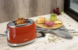 Prăjitor de Pâine Electric Retro, 850W, 2 Felii, 6 Trepte de Rumenire, Decongelare și Reîncălzire, Roșu