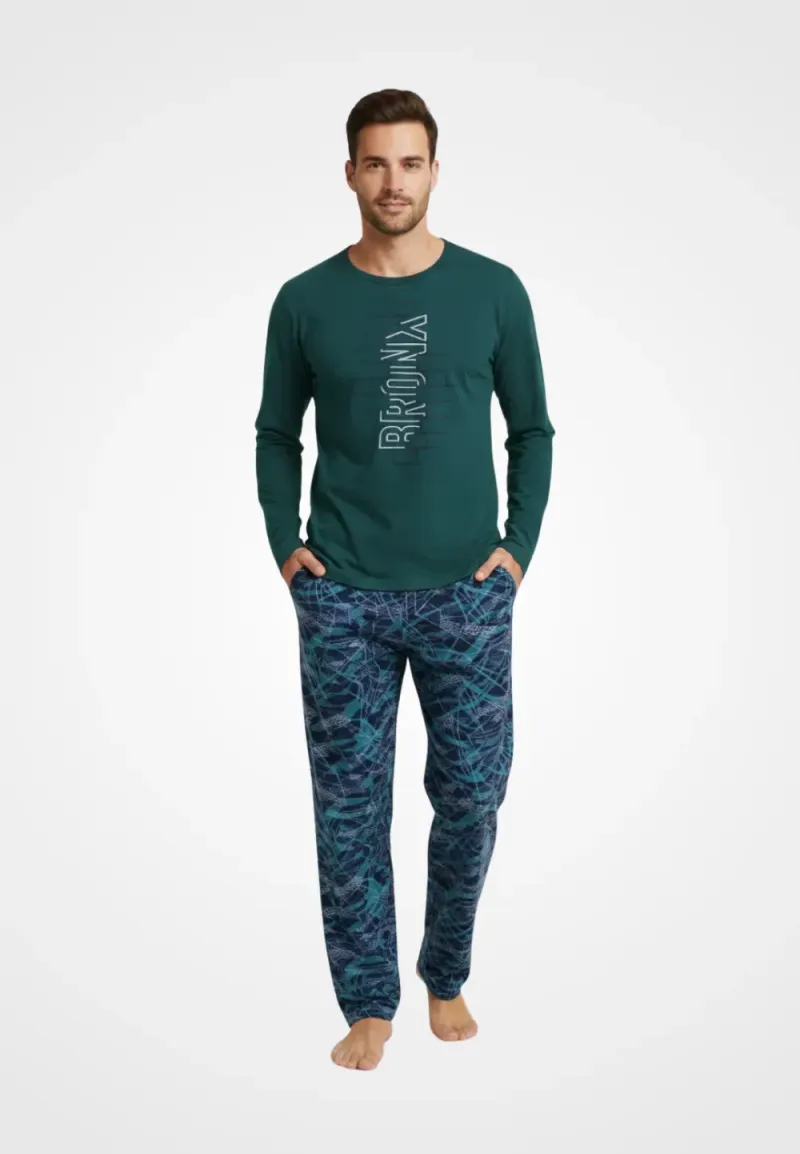 Pijama Polar pentru bărbați , culoare verde