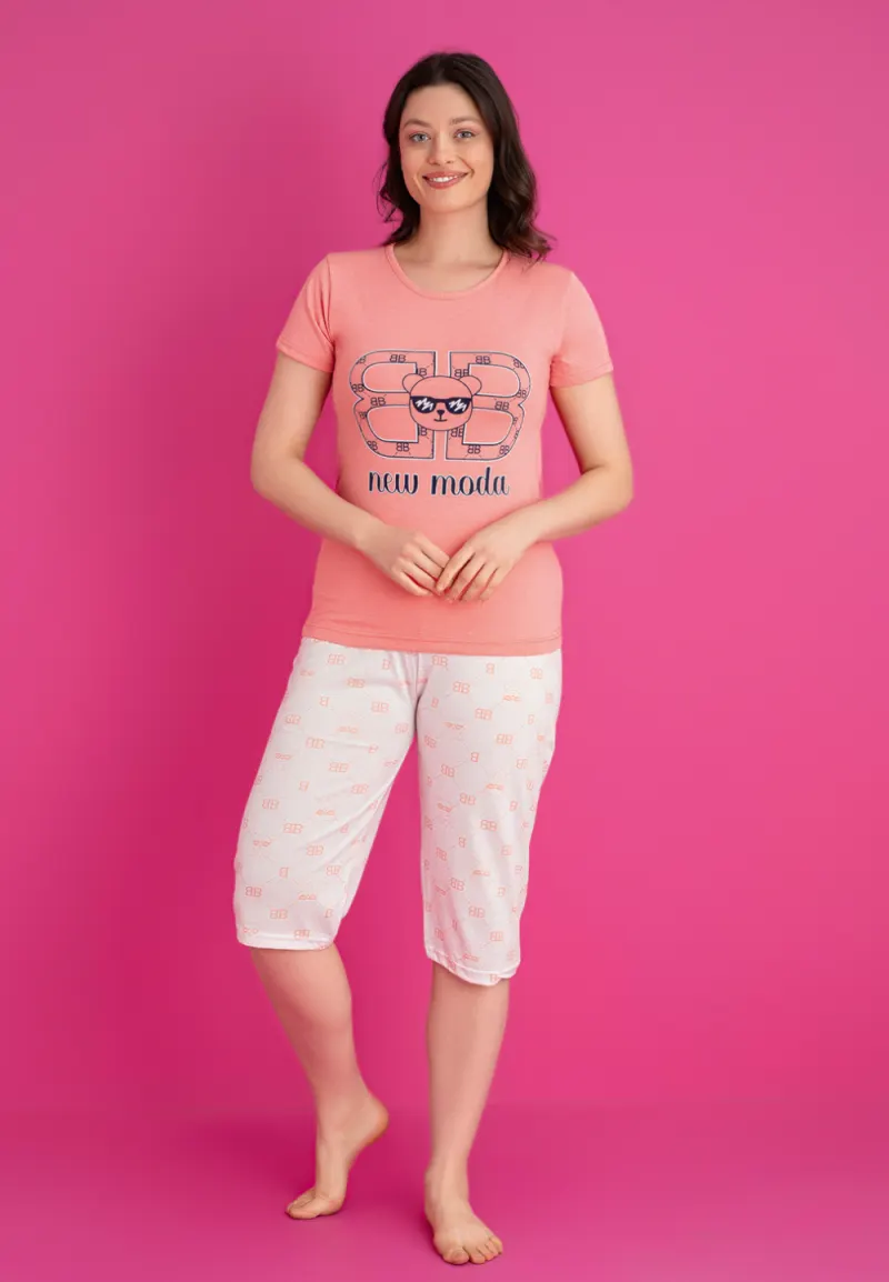 Pijama damă bumbac – imprimeu NEW MODA