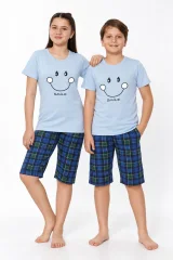 Pijama Copii Unisex pentru Fete și Băieți, cu Mânecă Scurtă și Pantaloni 3/4