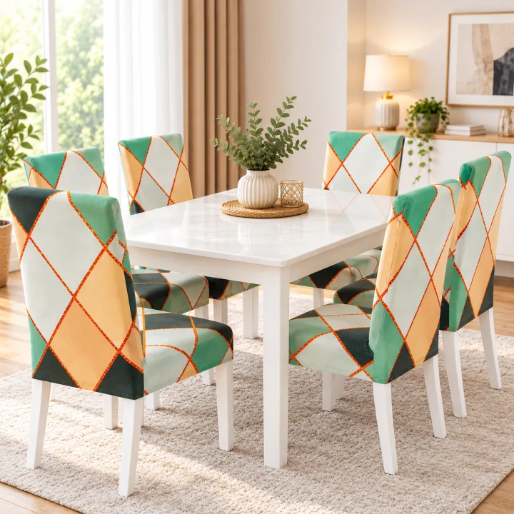 Set 6 Huse Elastice pentru Scaune, Microfibră Premium, cu Elastic, Protecție și Design Elegant