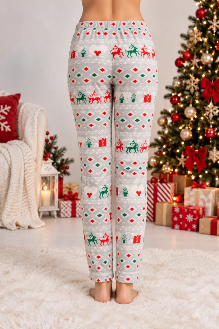 Pantaloni de Pijama Damă de Crăciun din 100% Bumbac