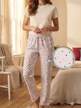 Pantaloni de pijama de dama imimioare mici