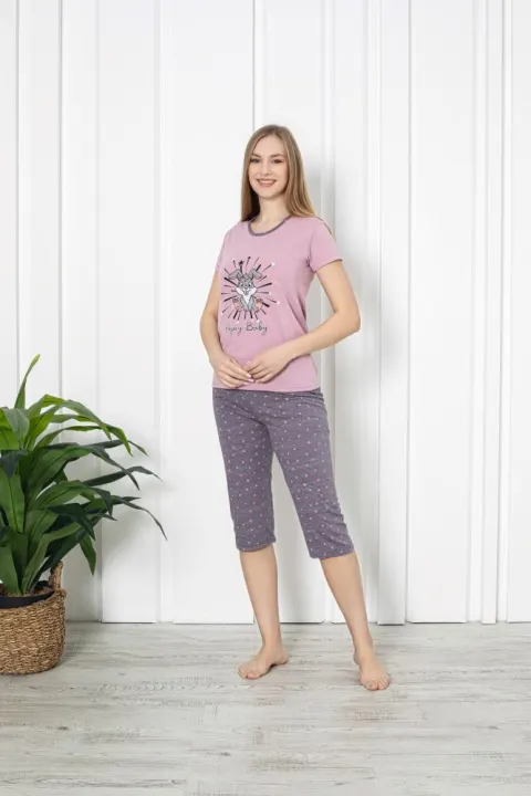 Pijama dama din bumbac, imprimeu ,,Popey Baby'', mov