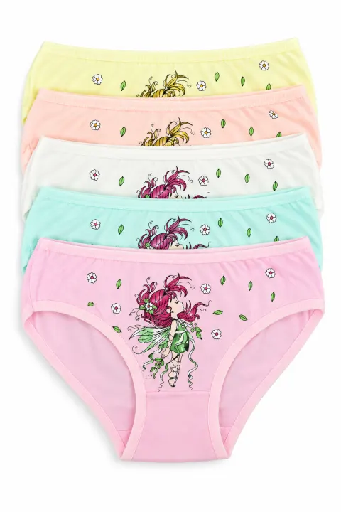 Set 5 Chiloți Fetițe din Bumbac – Culori Diverse