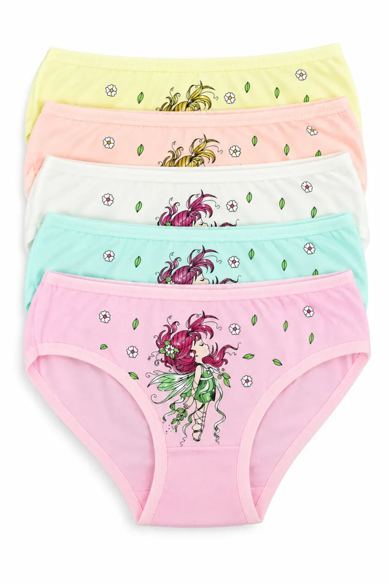 Set 5 Chiloți Fetițe din Bumbac – Culori Diverse