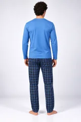 Pijama bărbați cu mânecă lungă și pantaloni lungi cu imprimeu