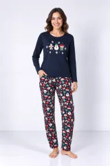 Pijama damă de Crăciun cu mânecă lungă și pantaloni lungi