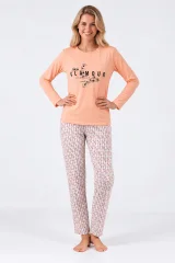 Pijama damă cu mânecă lungă și pantaloni lungi cu imprimeu