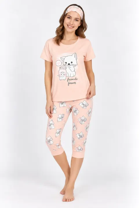 Pijama pentru Dama cu Imprimeu Pisicuță