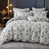 Set Lenjerie de Pat Dublu din Microfibră Premium, 6 Piese, Cearșaf 245x250 cm