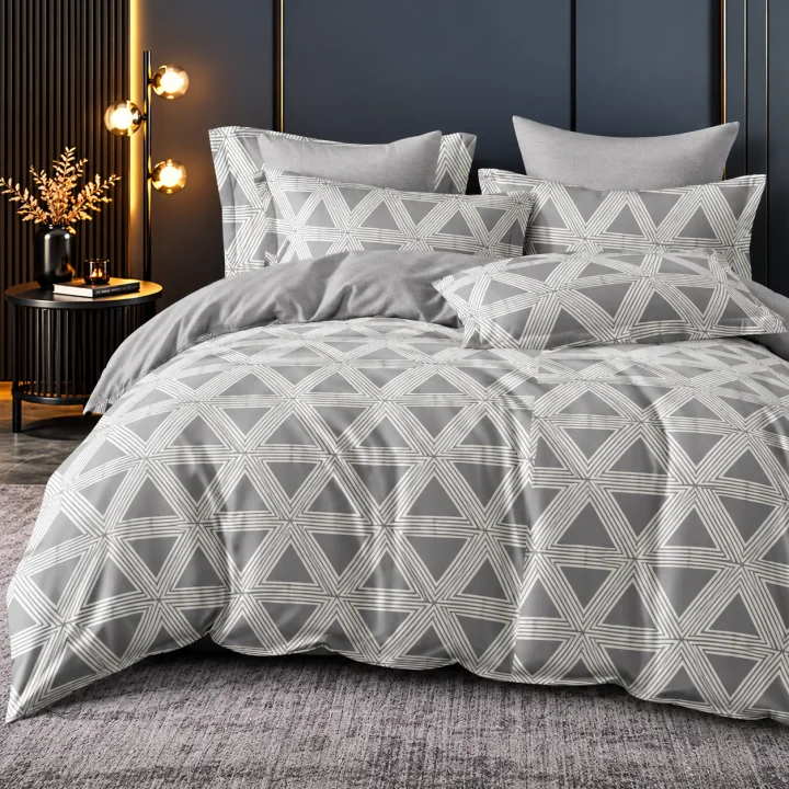 Set Lenjerie de Pat Dublu din Microfibră Premium, 6 Piese, Cearșaf 245x250 cm