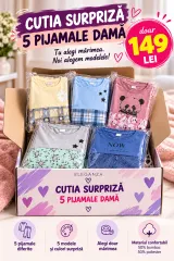Cutia Surpriză – 5 Pijamale Damă, Mânecă Lungă și Pantaloni Lungi