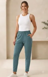 Pantaloni de trening damă turcoaz