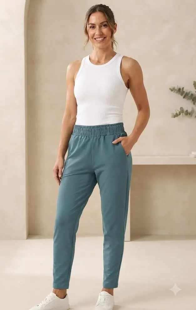 Pantaloni de trening damă turcoaz