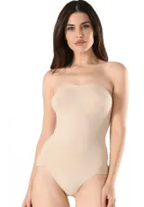 Maiou dama modelator in talie fara bretele, bej