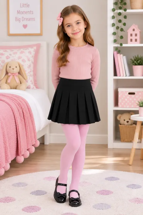 Dres fetițe Penti Pretty „Bamboo” 160 DEN – mat, opac, roz
