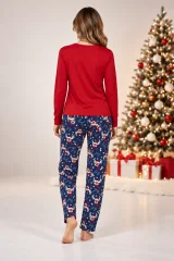 Pijama damă de Crăciun cu mânecă lungă și pantaloni lungi