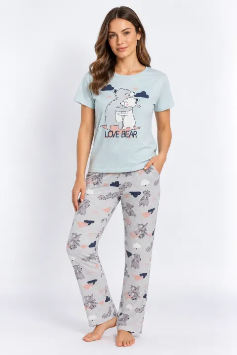 Pijama damă, , imprimeu ,,Love Bear''
