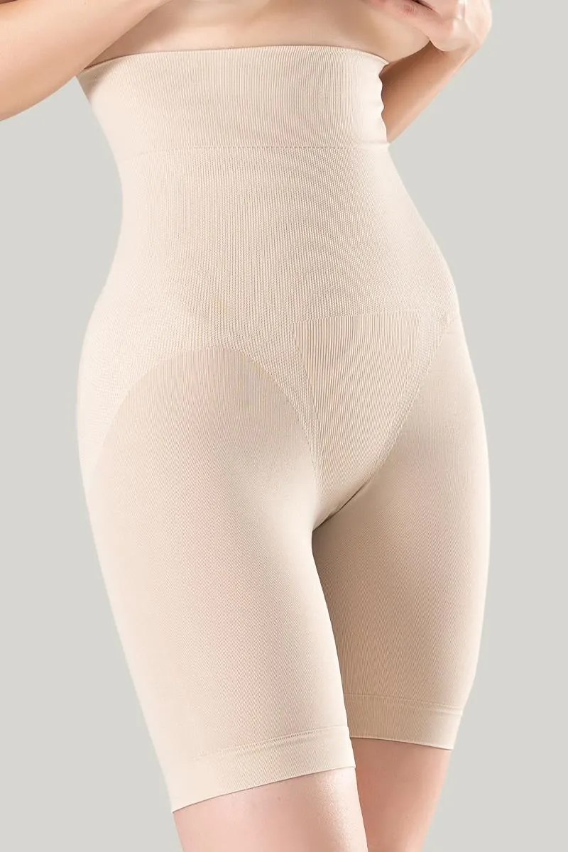 Corset damă modelator cu talie înaltă, 3/4, culoare bej