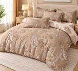 Set Lenjerie de Pat Dublu din Microfibră Premium, 6 Piese, Cearșaf 245x250 cm