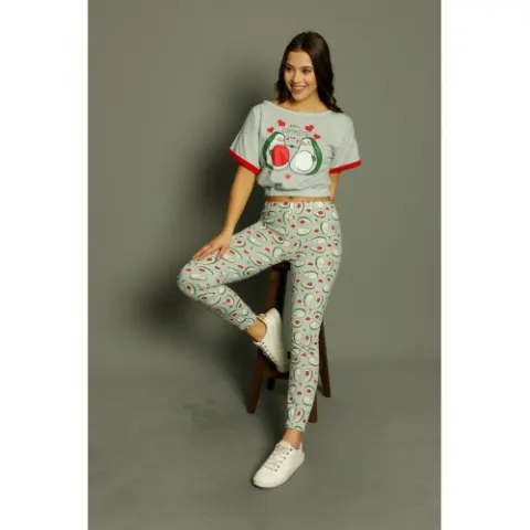 Pijama damă din bumbac „You Complete Me”