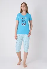 Pijama damă cu model de Paște, blue