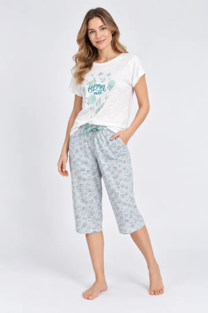 Pijama dama, cu imprimeu Summer Enjoy