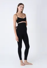 Colanți modelatori postnatali cu talie înaltă, negri