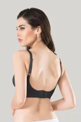 Sutien damă Miss Fit Minimizer, cu efect de micșorare a bustului și bretele reglabile, negru