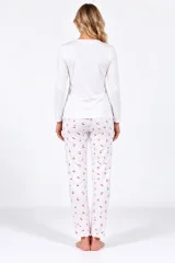 Pijama damă cu mânecă lungă și pantaloni lungi cu imprimeu