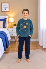 Pijama polar băieți, verde