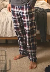 Pantaloni pijama bărbați cu carouri multicolor