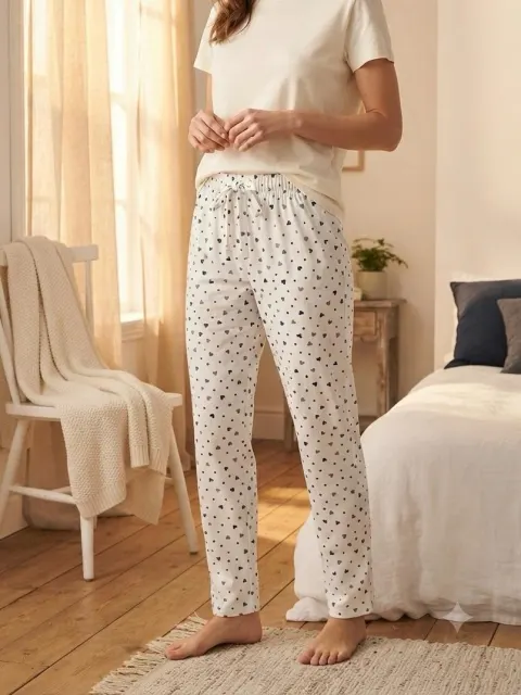 Pantaloni de pijama de dama imimioare mici NEGRE