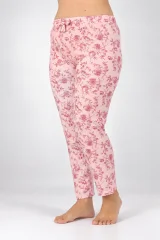 Pantaloni de pijama damă Big Size, roz cu flori