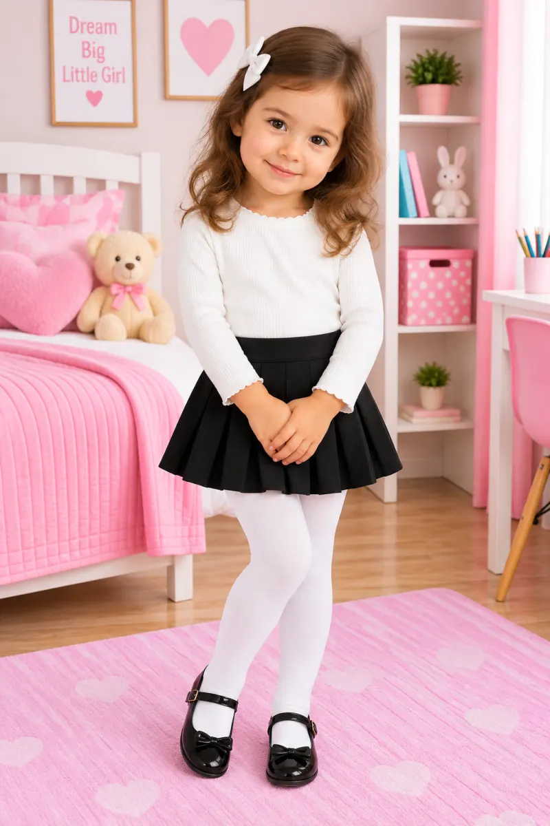 Dres copii din bumbac – alb