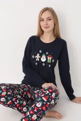 Pijama damă de Crăciun cu mânecă lungă și pantaloni lungi