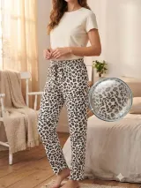 Pantaloni de pijama de dama leopard pete pari