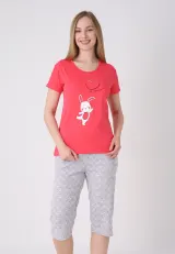 Pijama damă cu model de Paște, roz
