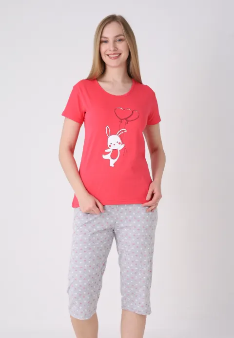 Pijama damă cu model de Paște, roz