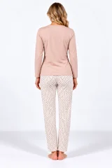 Pijama damă cu mânecă lungă și pantaloni lungi cu imprimeu