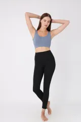 Bustieră damă lejeră, cu bretele late, fără push-up și fără balene, gri-albăstrui