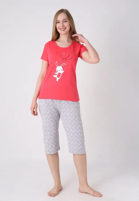Pijama damă cu model de Paște, roz