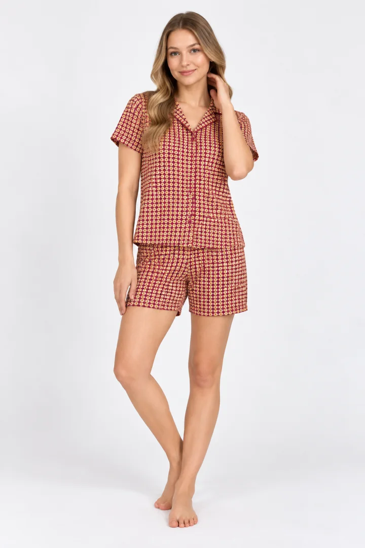 Pijama Dama din Viscoză – Bordo