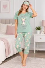 Pijama de Primăvară pentru Dama cu Masca de Dormit Asortată