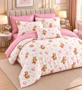 Set Lenjerie de Pat Dublu din Microfibră Premium, 6 Piese, Cearșaf 245x250 cm