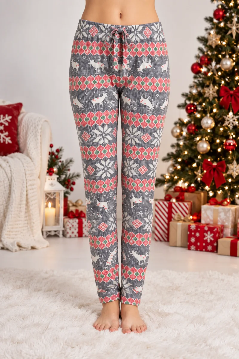 Pantaloni de Pijama Damă de Crăciun din 100% Bumbac
