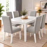 Set 6 Huse Elastice pentru Scaune, Microfibră Premium, cu Elastic, Protecție și Design Elegant