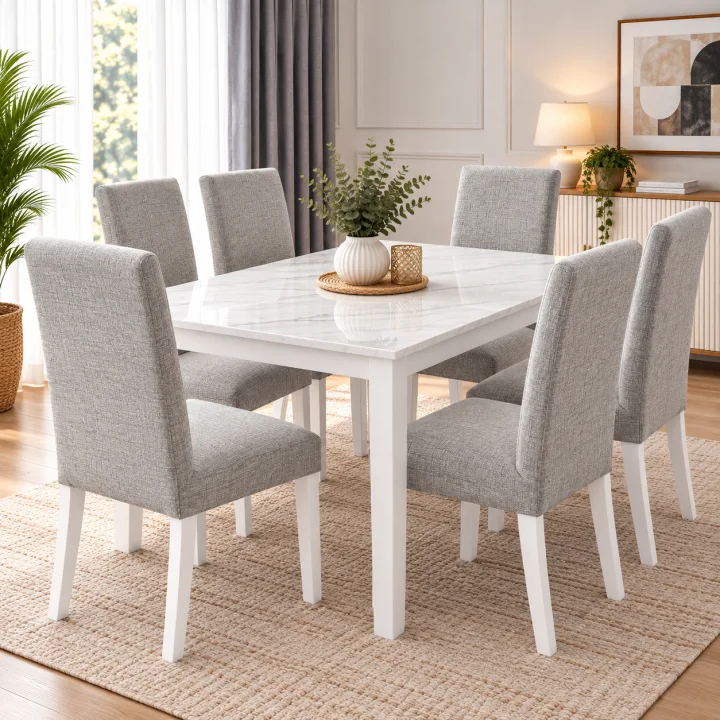 Set 6 Huse Elastice pentru Scaune, Microfibră Premium, cu Elastic, Protecție și Design Elegant