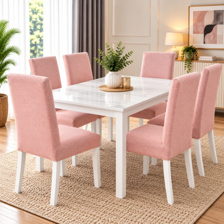 Set 6 Huse Elastice pentru Scaune, Microfibră Premium, cu Elastic, Protecție și Design Elegant